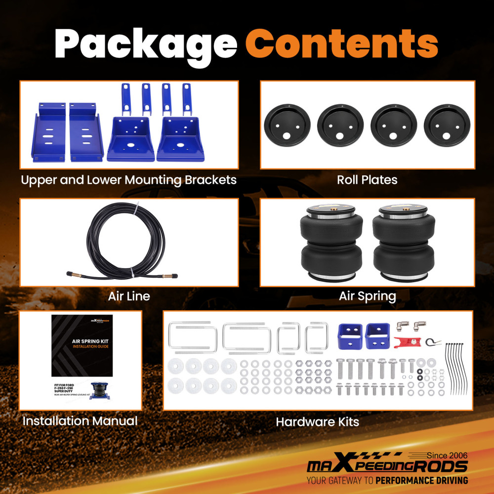 Air Spring Suspension Kit For Ford F-250 F-350 Super Duty Pickup 2005-2010