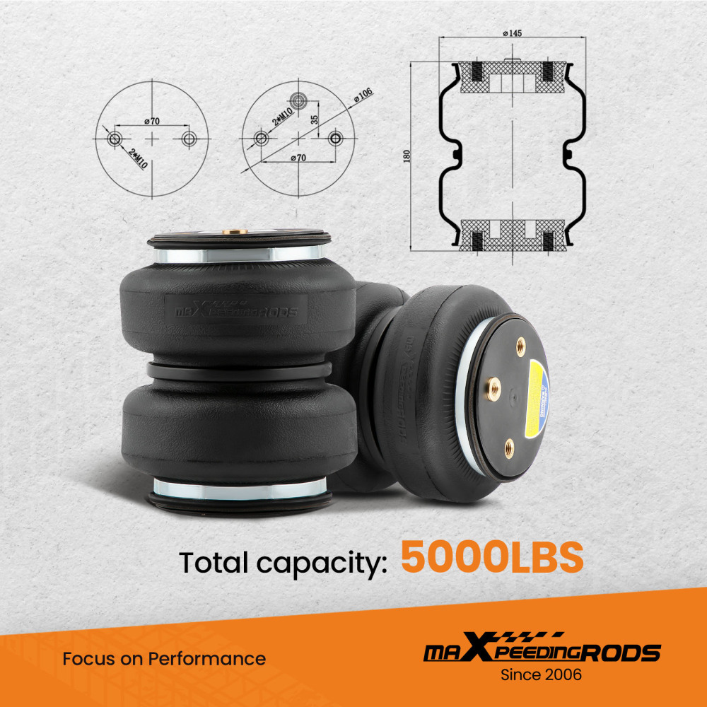 Air Spring Suspension Bags Leveling Kit Rear compatible for Ford F-150 4WD 2015-2020