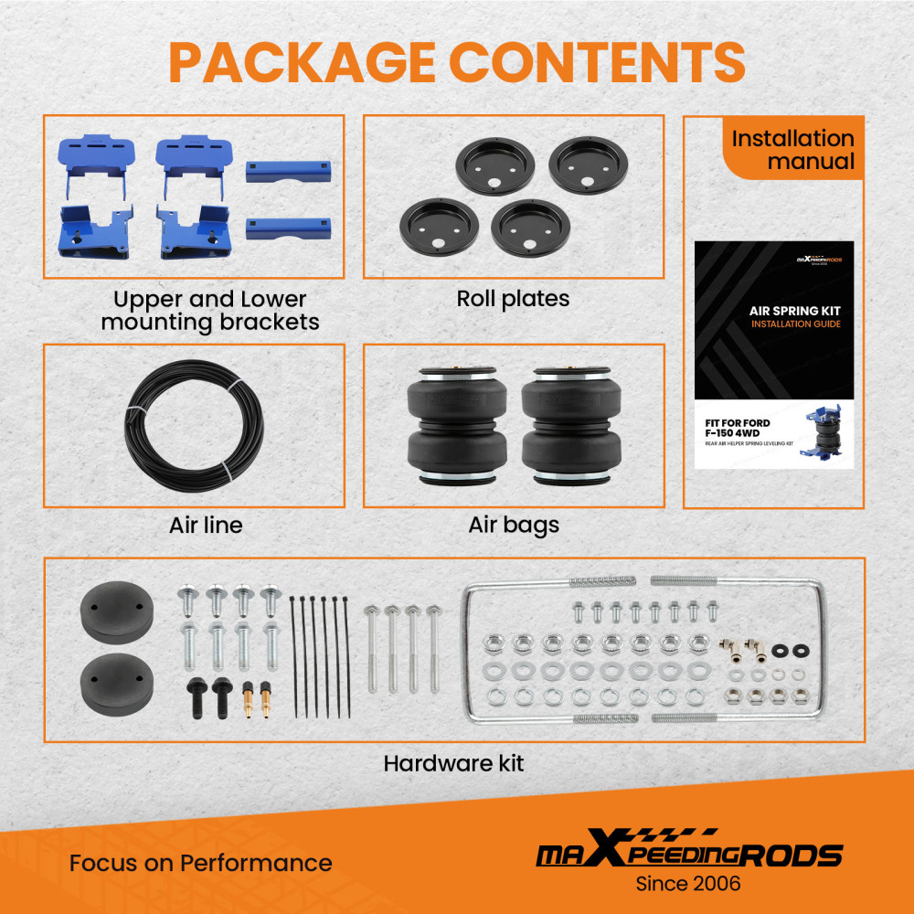 Air Spring Suspension Bags Leveling Kit Rear compatible for Ford F-150 4WD 2015-2020