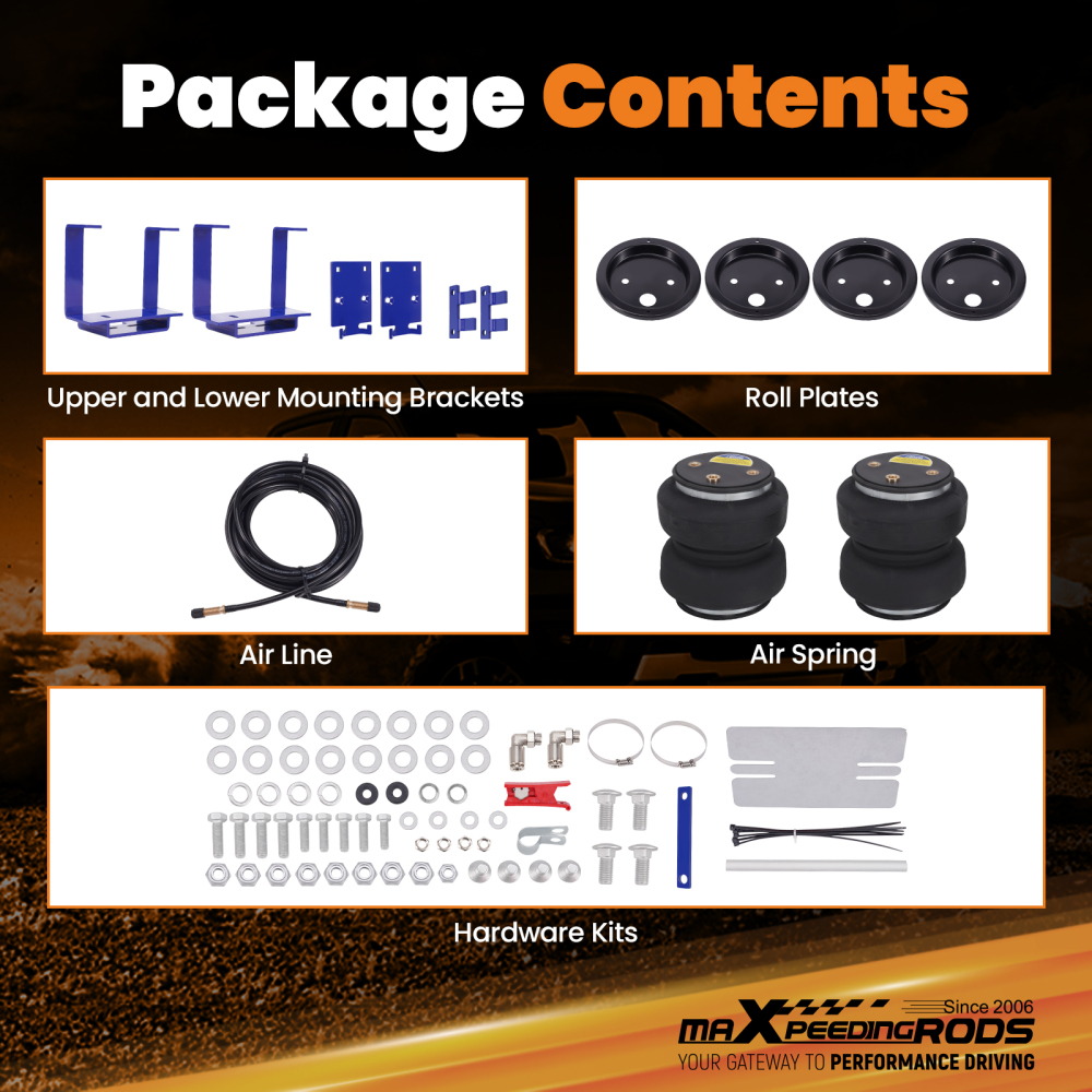 Air Suspension Helper Spring Kit compatible for GMC Sierra 3500 Chassis SL SLE SLT WT 2007