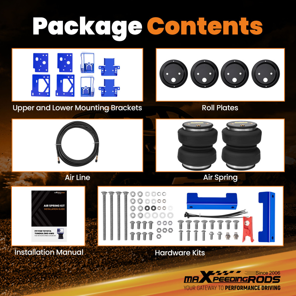 Air Spring Bag 5000lbs Leveling Suspension Kit compatible for Toyota Tundra 2WD 4WD 22-24