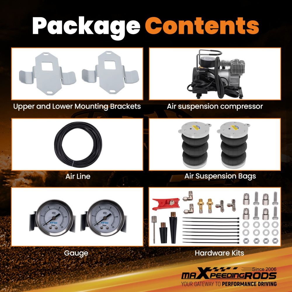 Posteriore Kit Sospensioni Pneumatiche + compressore compatibile per Peugeot Boxer 1994-