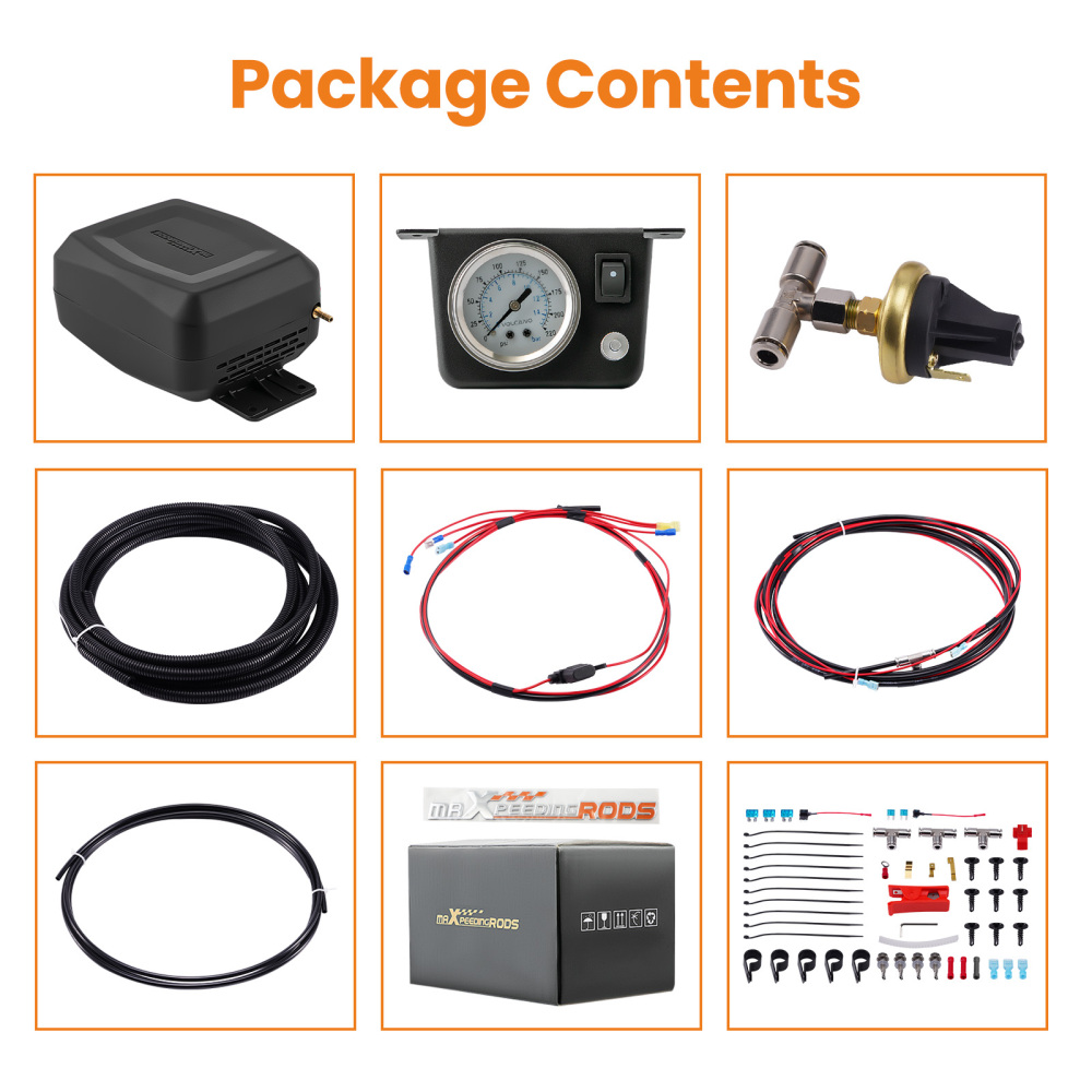 12V Luftfederung Kompressor Controller Kit + Niederdrucksensor for Vans Pickups