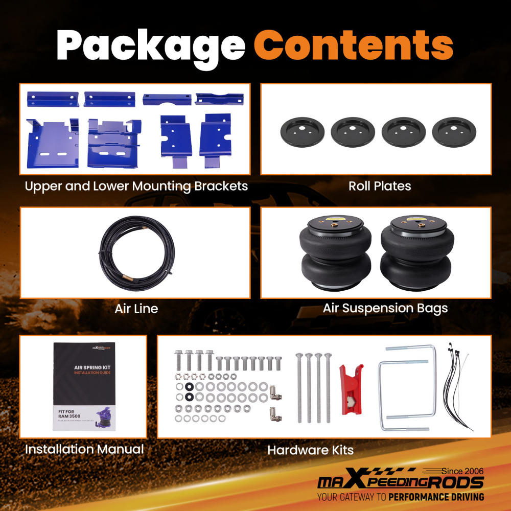 Air Suspension Spring Kit Rear Compatible For Dodge Ram 3500 RWD/4WD 2019-2024