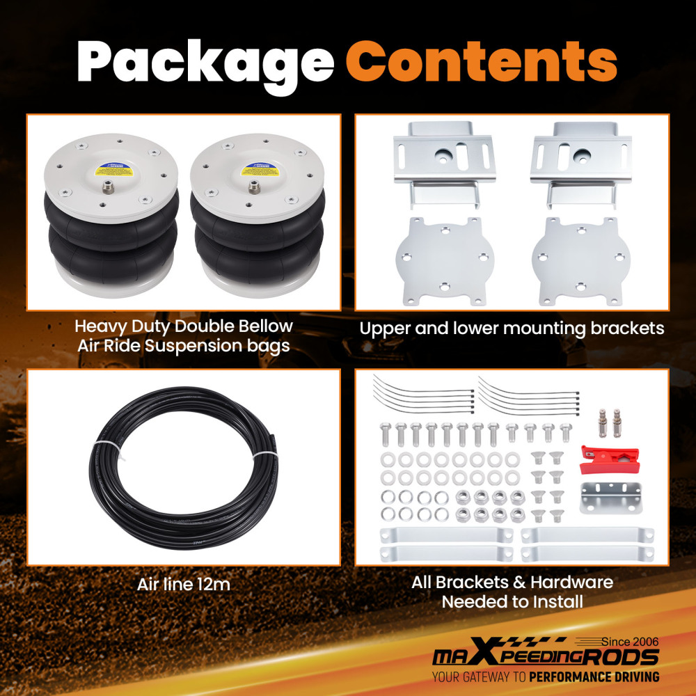 Kit sospensione pneumatica posteriore con Staffe compatibile per Opel Movano X62 compatibile per FWD 2010-