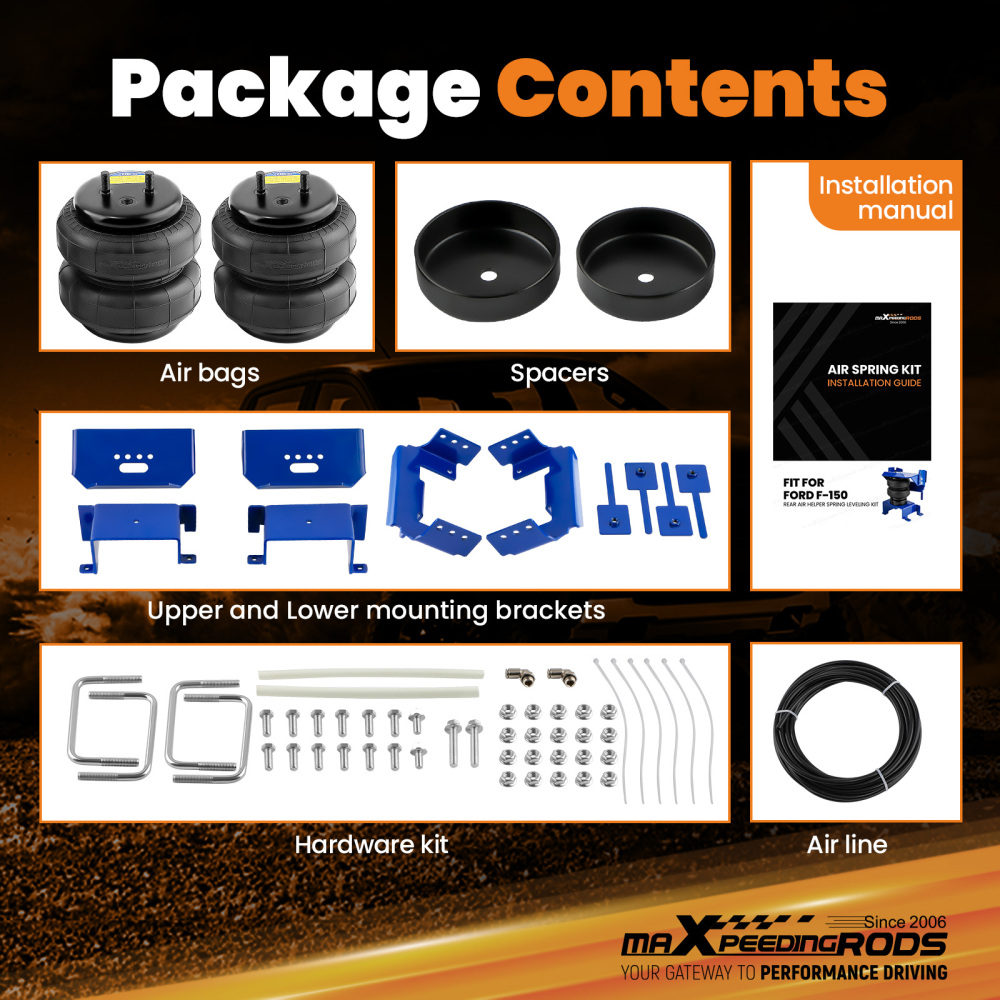 Rear Tow Assist Over Load Air suspension Bag Kit compatible for Ford F150 2WD4WD 15-2025