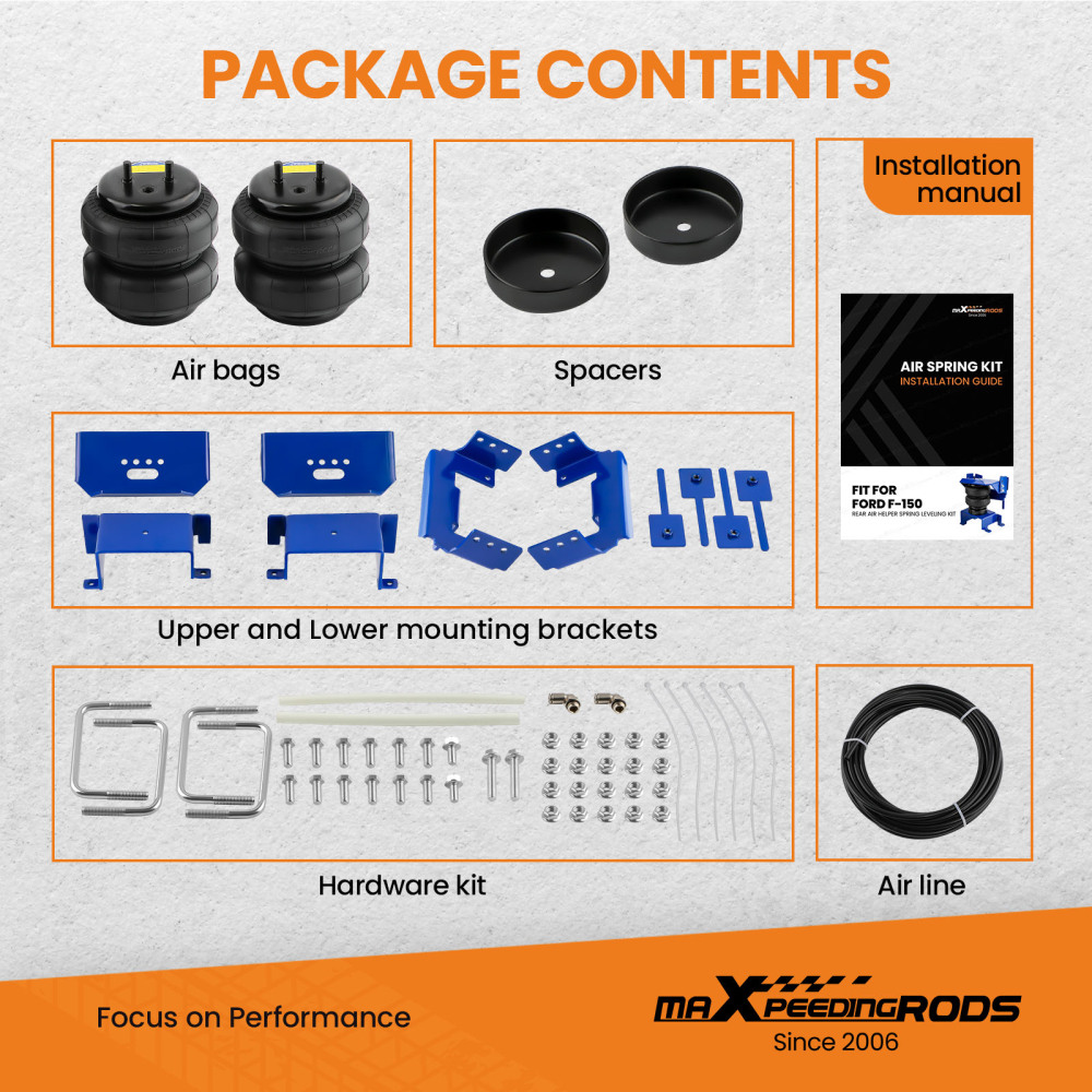 Rear Air Suspension Spring Helper Kit Compatible For Ford F-150 2WD4WD 2015-2024