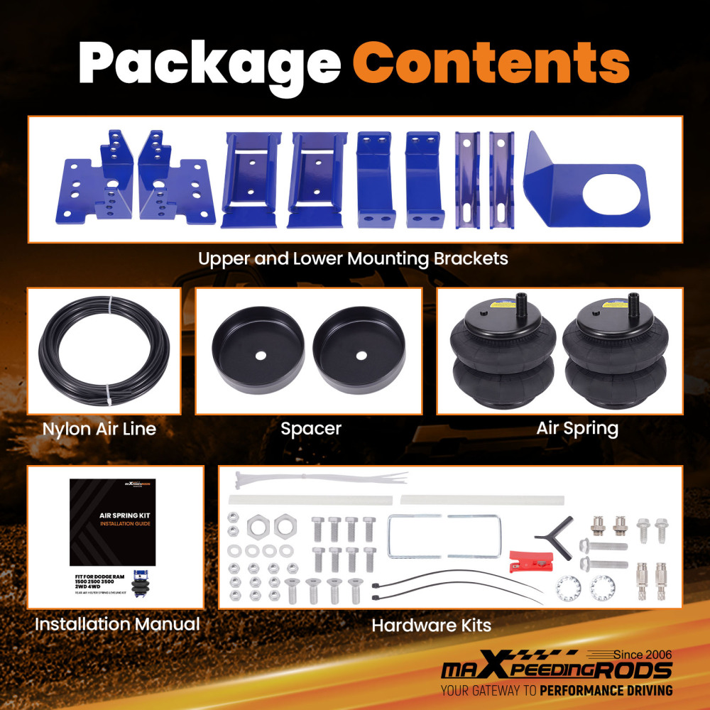 Air Suspension Spring Kit Rear compatible for Dodge Ram 1500 Mega Cab 2WD 4WD 2006-2008