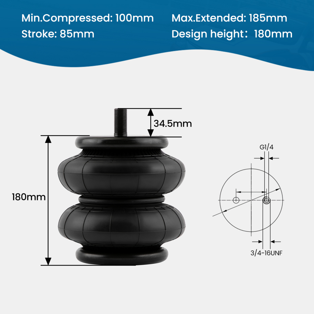 Air Suspension Spring Kit Rear fit F250 F350 compatible for Super Duty 2WD 4WD 2011-2016