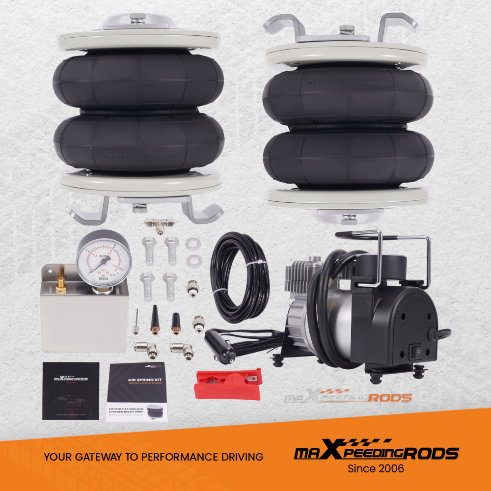 Air Suspension Kit w/ Compressor compatible for Fiat Ducato compatible for Peugeot Boxer 1994-2024 4000kg