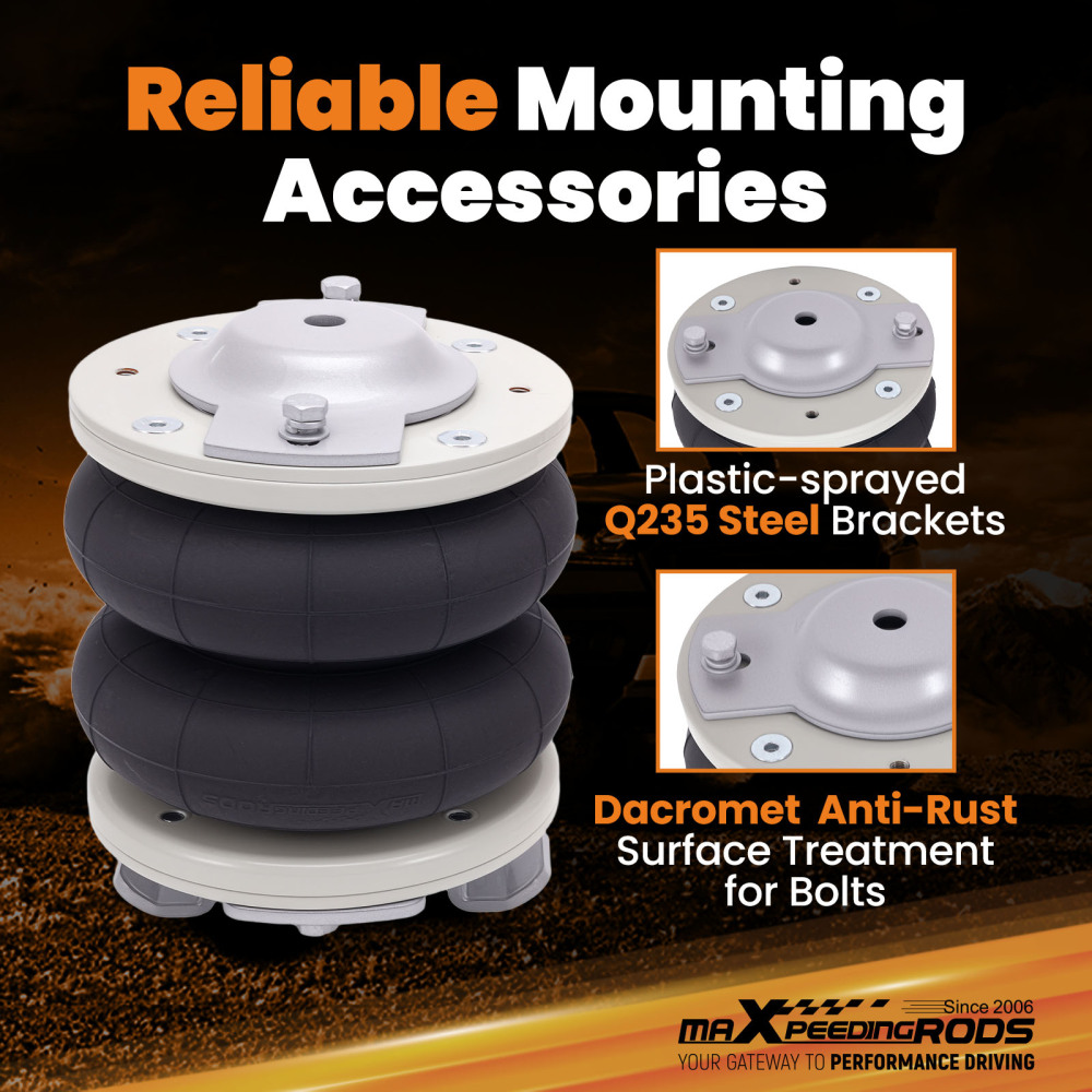 Air Suspension Bag Kit W/ Dual Gauge Compressor compatible for Citroën Relay 1994- 4000KG