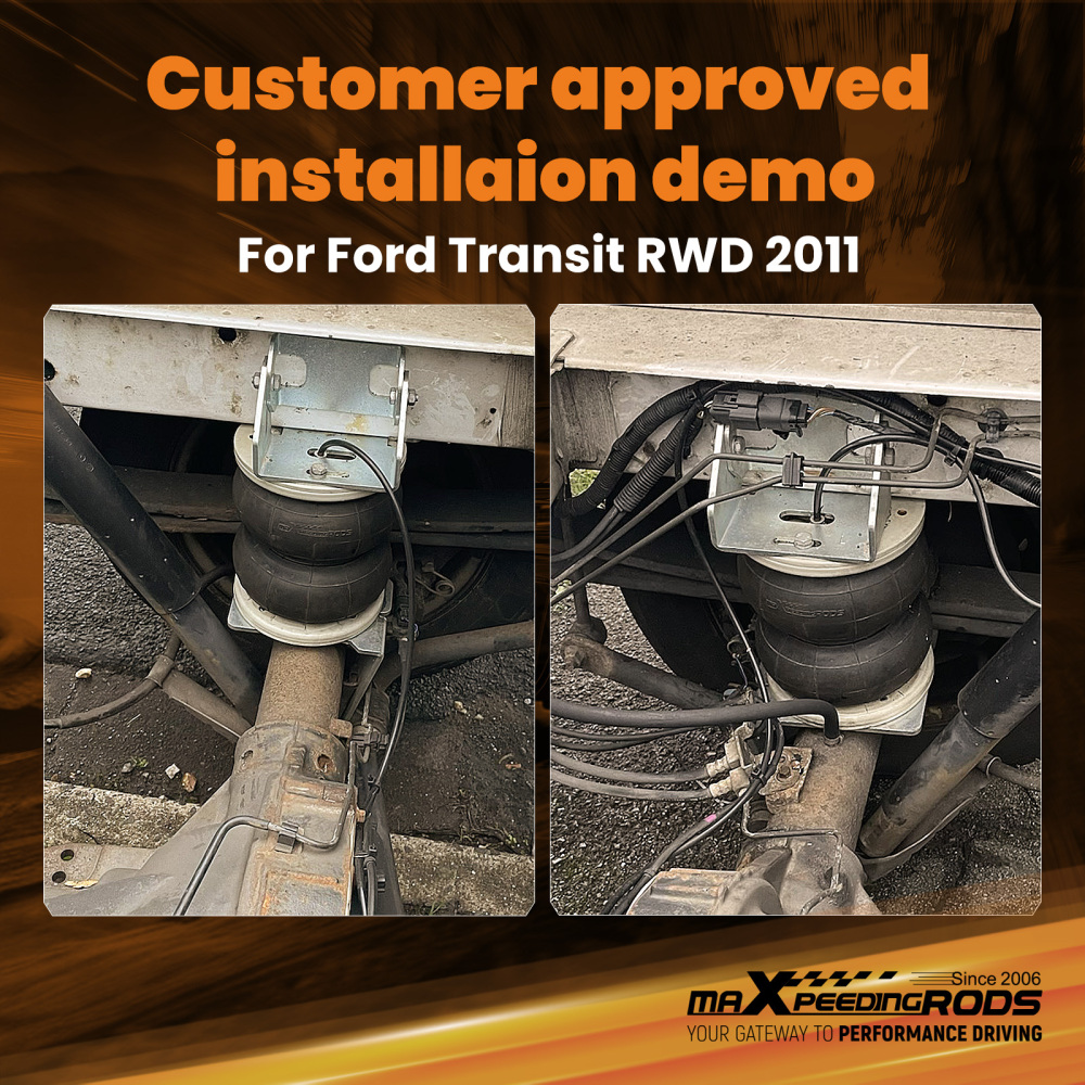 Kit Bolsa de suspensión neumática + Compresor compatible para Ford Transit 2001- RWD