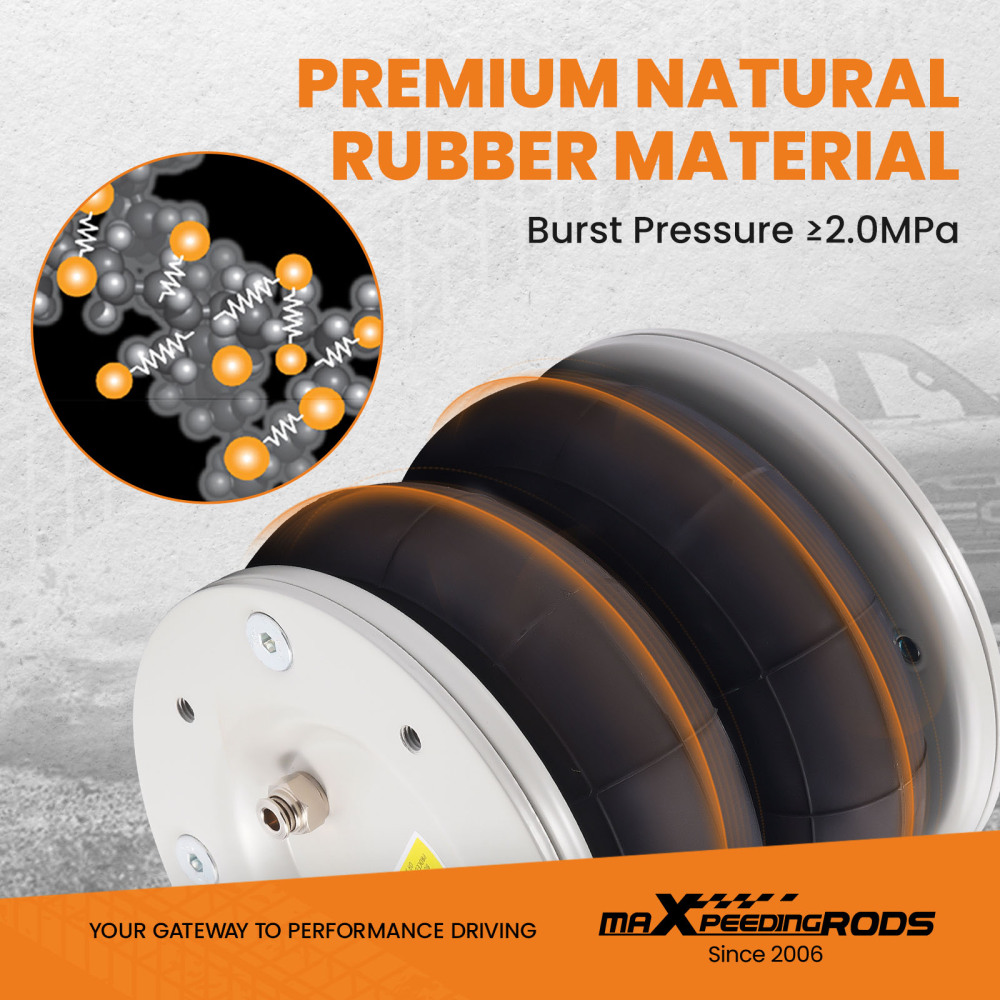 2x Air Suspension spring Bag KIT e 12V Air Compressor compatibile per Ford Transit 2001-2020