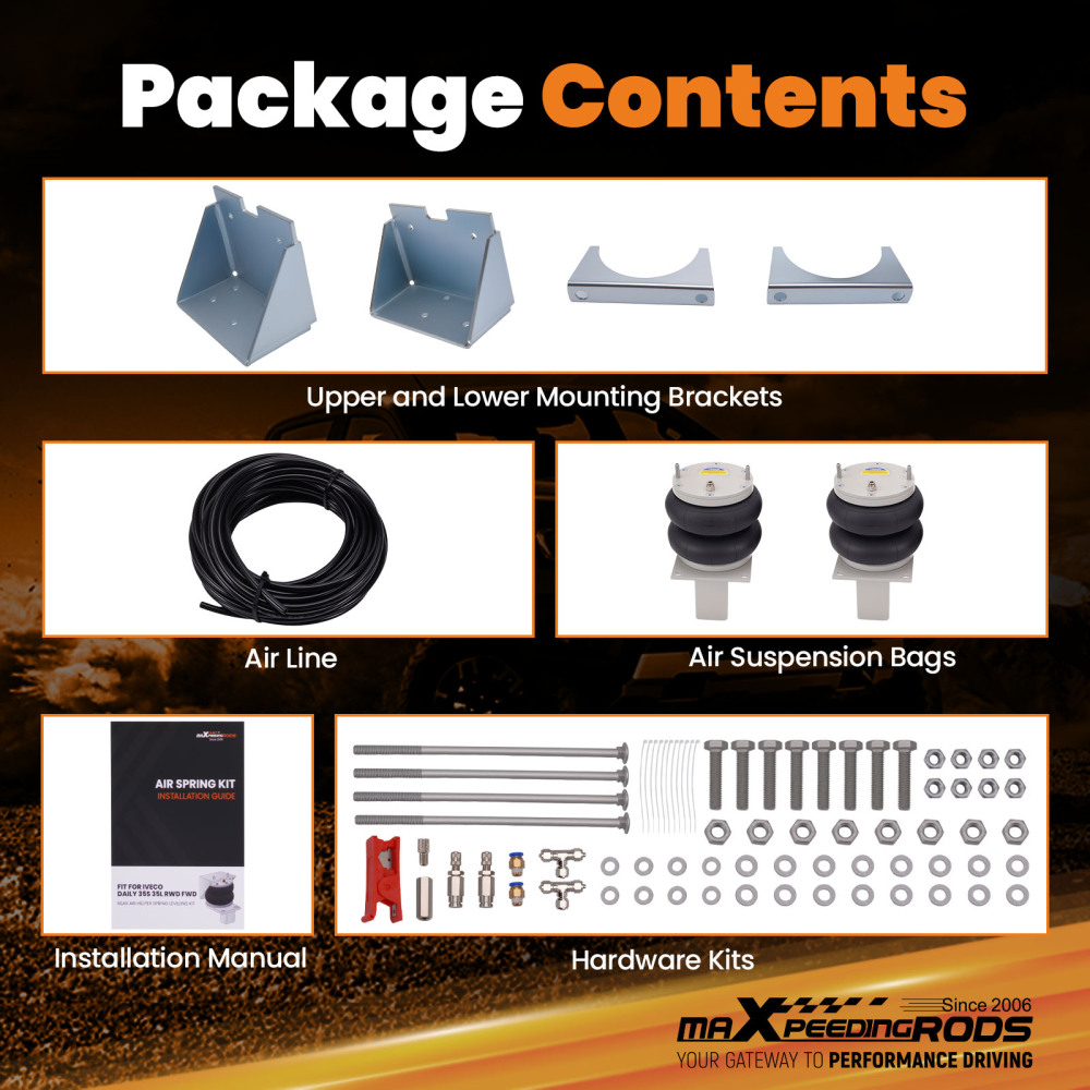 Load Assist Air Spring Bags compatible for Iveco Daily 35S 35L 06-14 Rear Suspension 4000KG