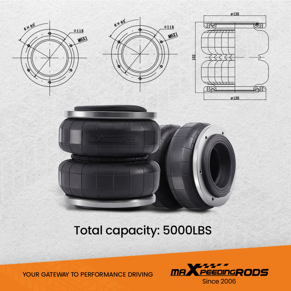 Rear Air Suspension Kit Sping Bag compatible for Isuzu D-Max 2020- 2WD 4WD Heavy Duty