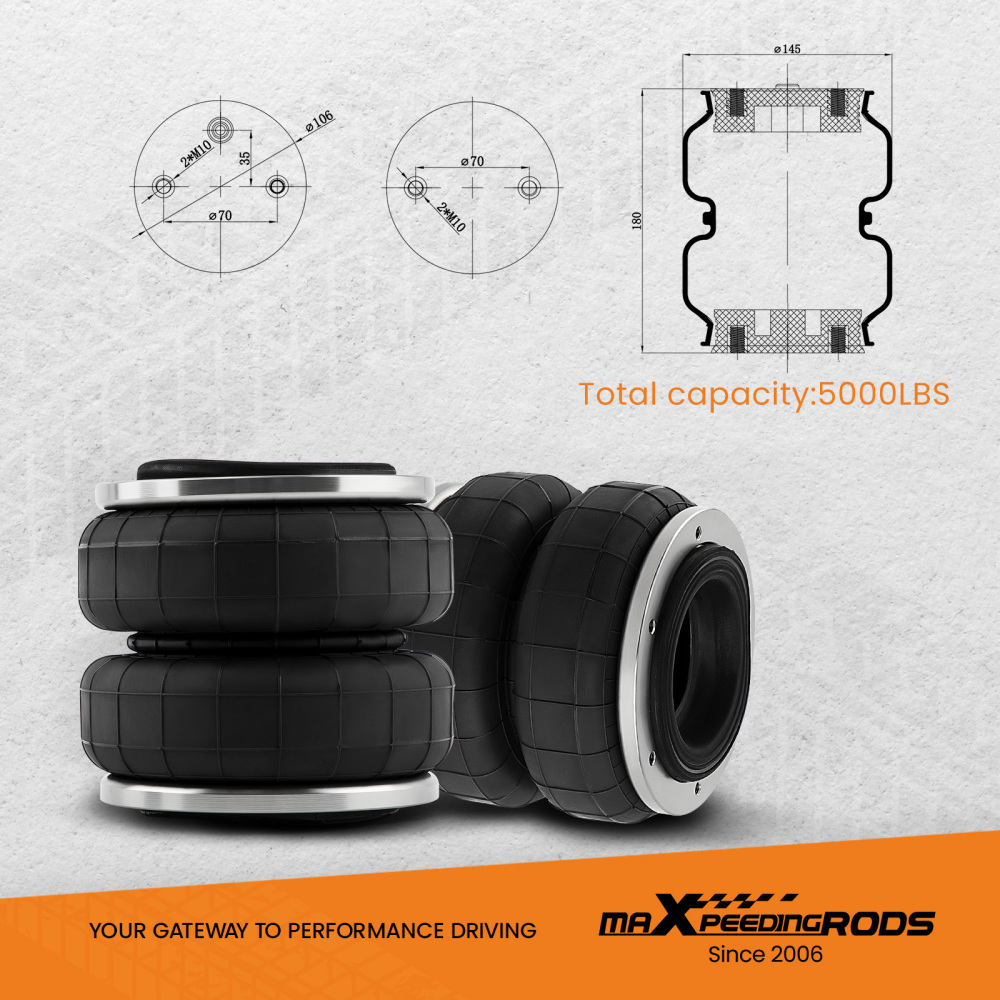 Air Spring Bag Suspension Kit + Compressor compatible for Ford Ranger Mazda BT-50 2012-2020