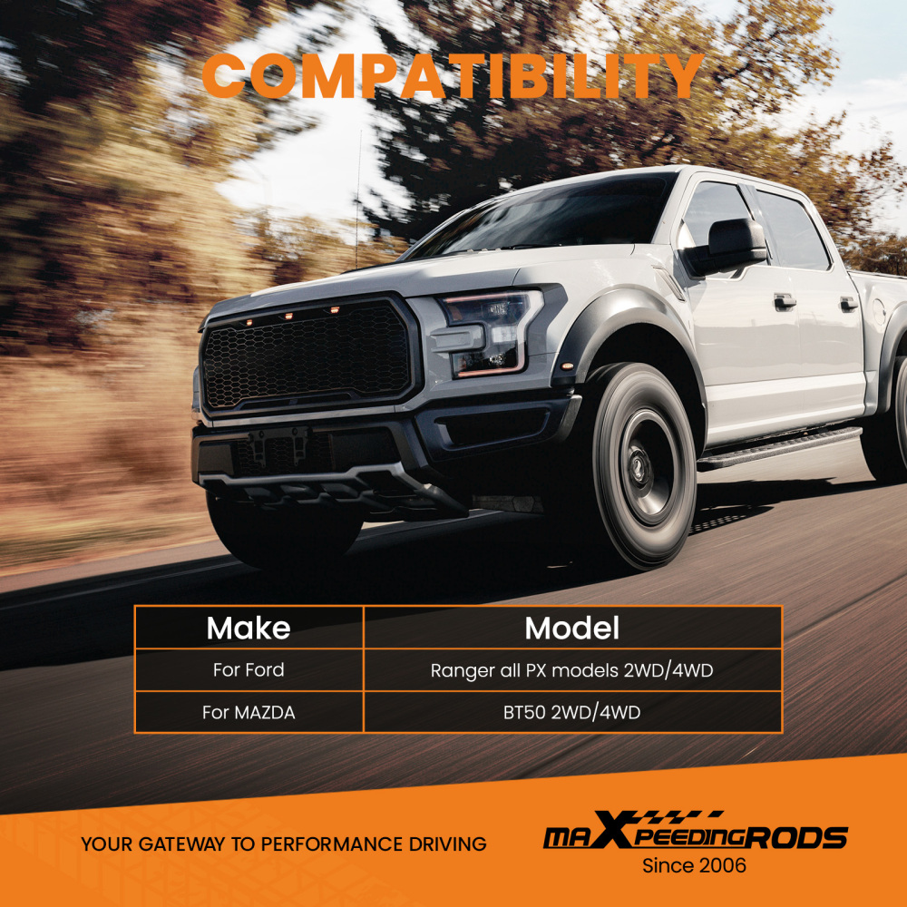 Air Spring Bag Suspension Kit + Compressor compatible for Ford Ranger Mazda BT-50 2012-2020