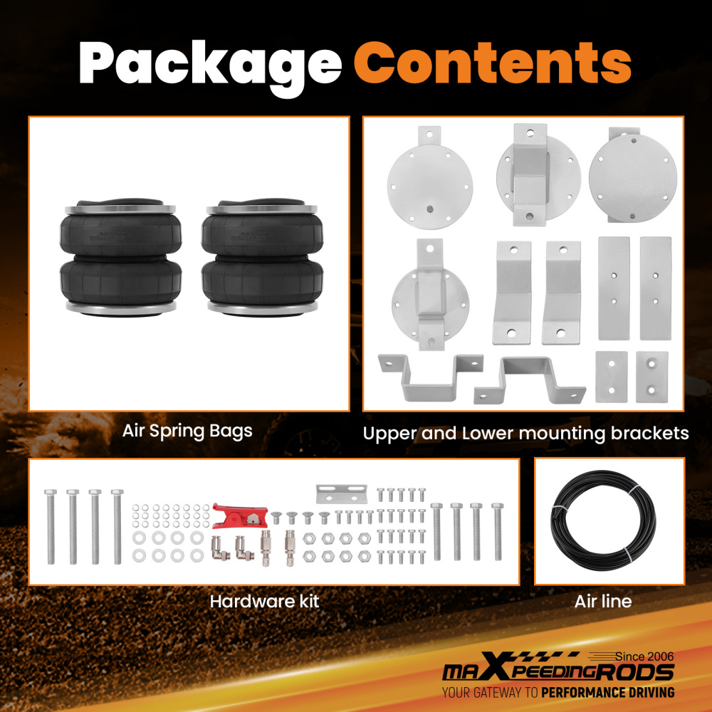 Air Spring Bag Helper Kit compatible for VW Crafter Vans Cab Motorhomes Dual Rear Wheel