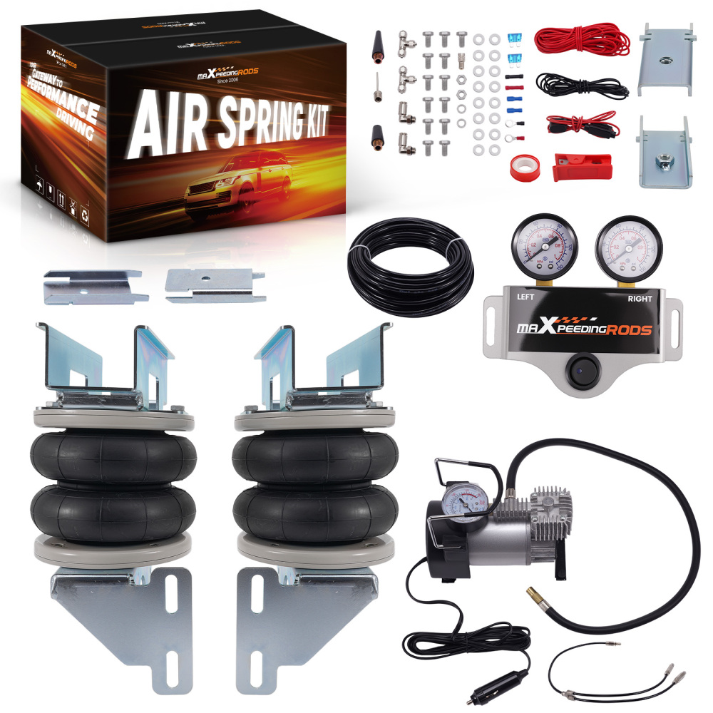 Air Springs Bag Helper W/ Dual Gauge Kit compatible for Mercedes-Benz Sprinter 2006-2020