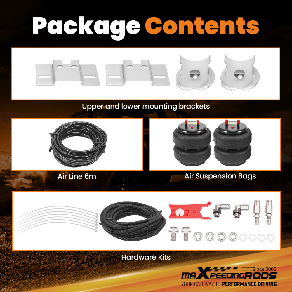 Air Spring Bag Helper Kit compatible for Holden Rodeo RA KB TF 4x2 1981-2008 5000LBS Rear
