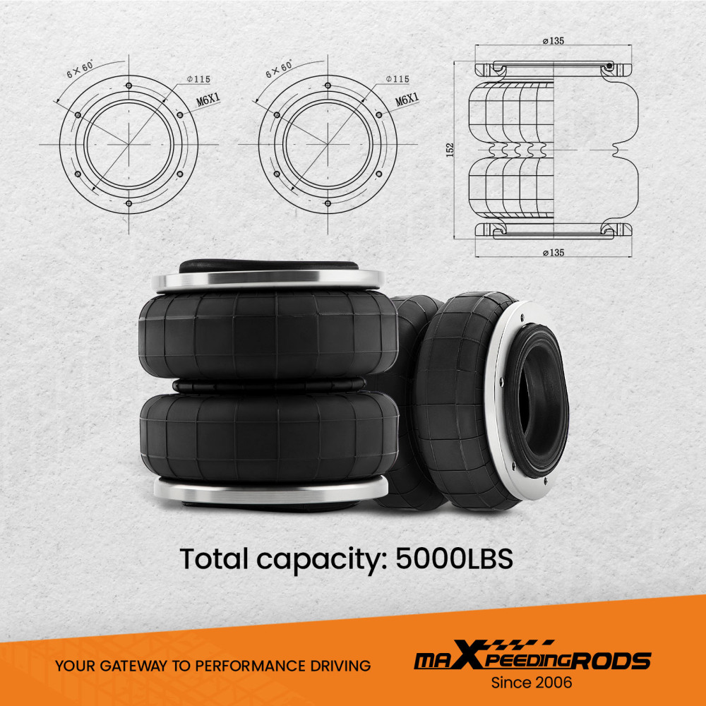 Air Suspension Spring Bag Compressor Kit compatible for Mitsubishi Triton MN ML MQ 2005-