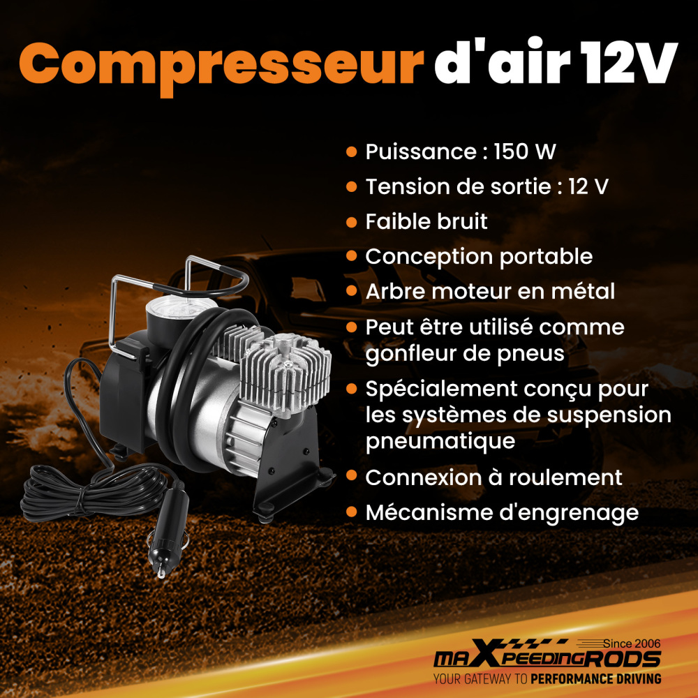 Air Suspension Kit W/ Dual Gauge compatible for Vauxhall Movano X70 compatible for FWD 1999-2010 4000KG