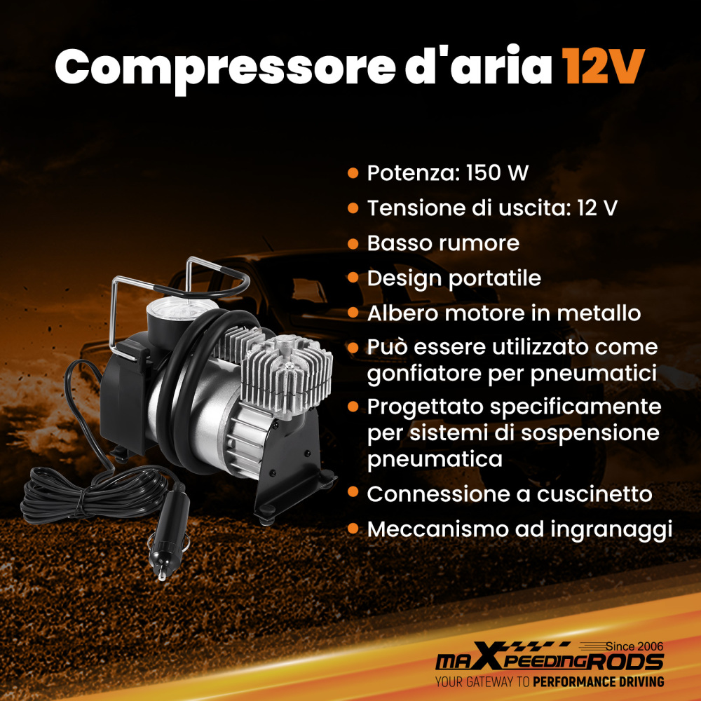 Air Suspension Kit W/ Dual Gauge compatible for Vauxhall Movano X70 compatible for FWD 1999-2010 4000KG