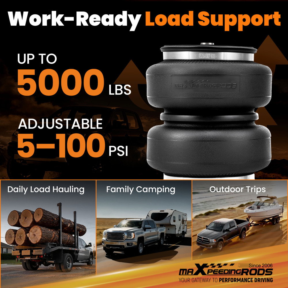 Air Suspension Kit Air Helper Spring Bellows Compatible for Ram 1500 2009-2024 Rear Air Leveling Kit