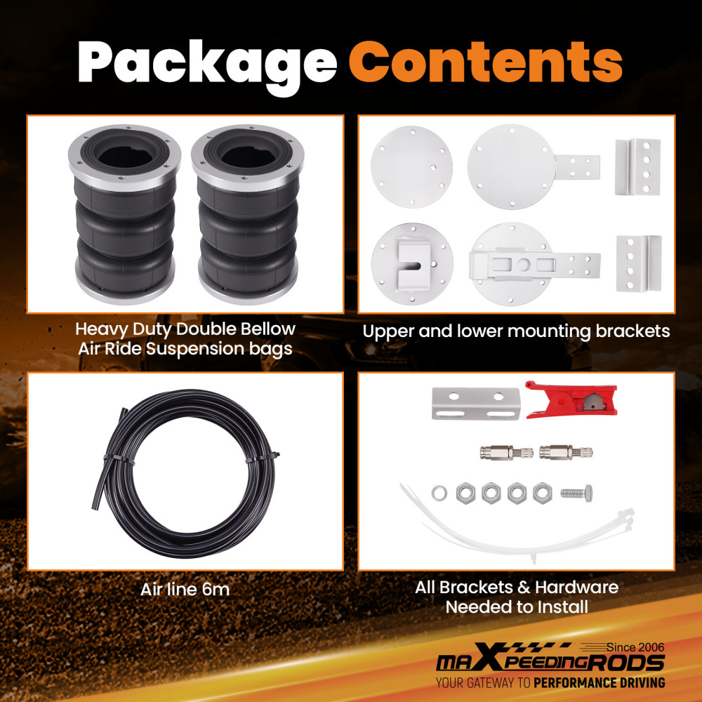 Air Helper Spring Bag Kit Rear compatible for Chevrolet Silverado 1500 2020+ Trail Boss