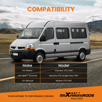 Kit suspension pneumatique compatible pour Renault Master x70 1998-2010 4000kg avec comp