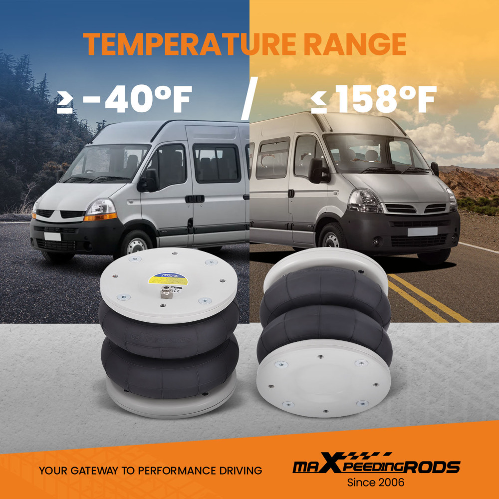 Kit suspension pneumatique compatible pour Renault Master x70 1998-2010 4000kg avec comp