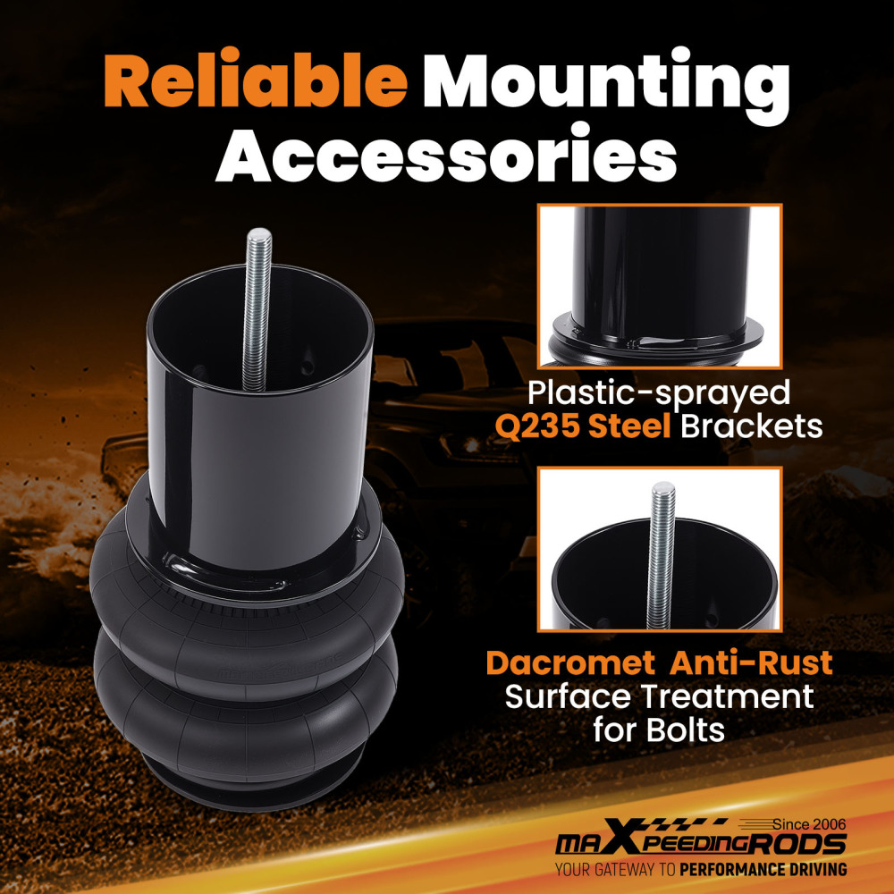 Rear Air Ride Suspension Bags Mounting Brackets compatible for Chevy Impala 1965-1970