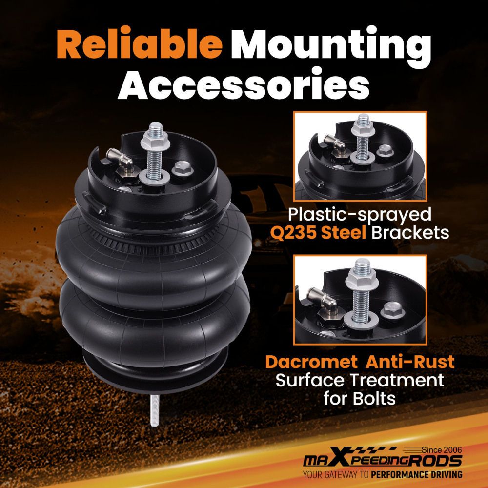 Rear 2x Air Spring Bags Mounting Brackets compatible for Chevy C10 Trucks 2WD 1963-1972