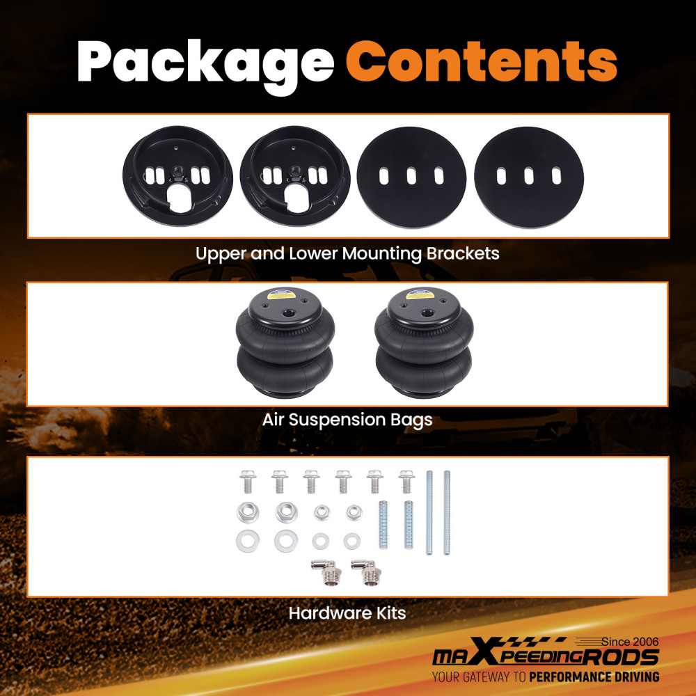 Rear 2x Air Spring Bags Mounting Brackets compatible for Chevy C10 Trucks 2WD 1963-1972