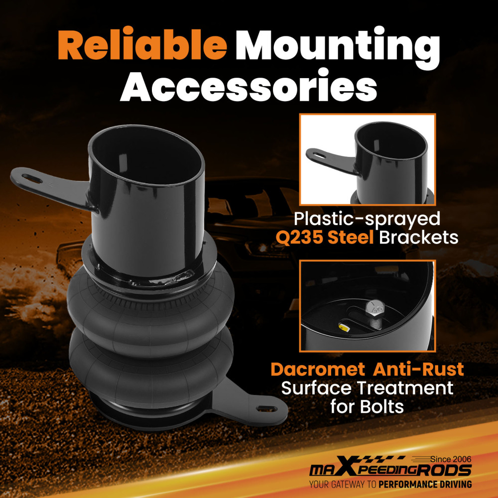 Rear Air Ride Suspension Bags Mounting Brackets compatible for Chevy Impala 1958-1964