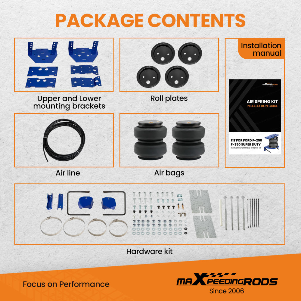 Air Spring Helper leveling Kit compatible for Ford F250 F350 compatible for Super Duty 2017-2019 5000 lbs