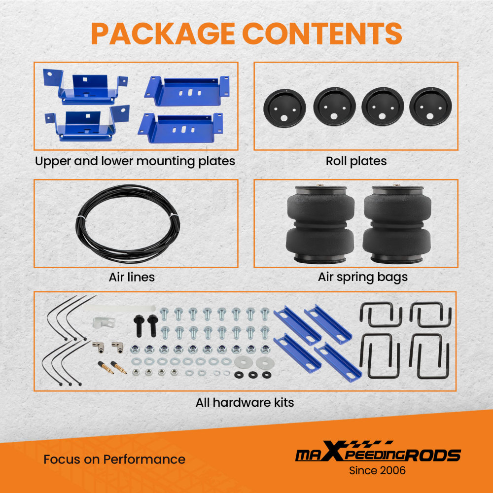 Rear Air Spring Leveling Kit compatible for Ford F-250 F-350 XL XLT 4WD RWD 2003-2007