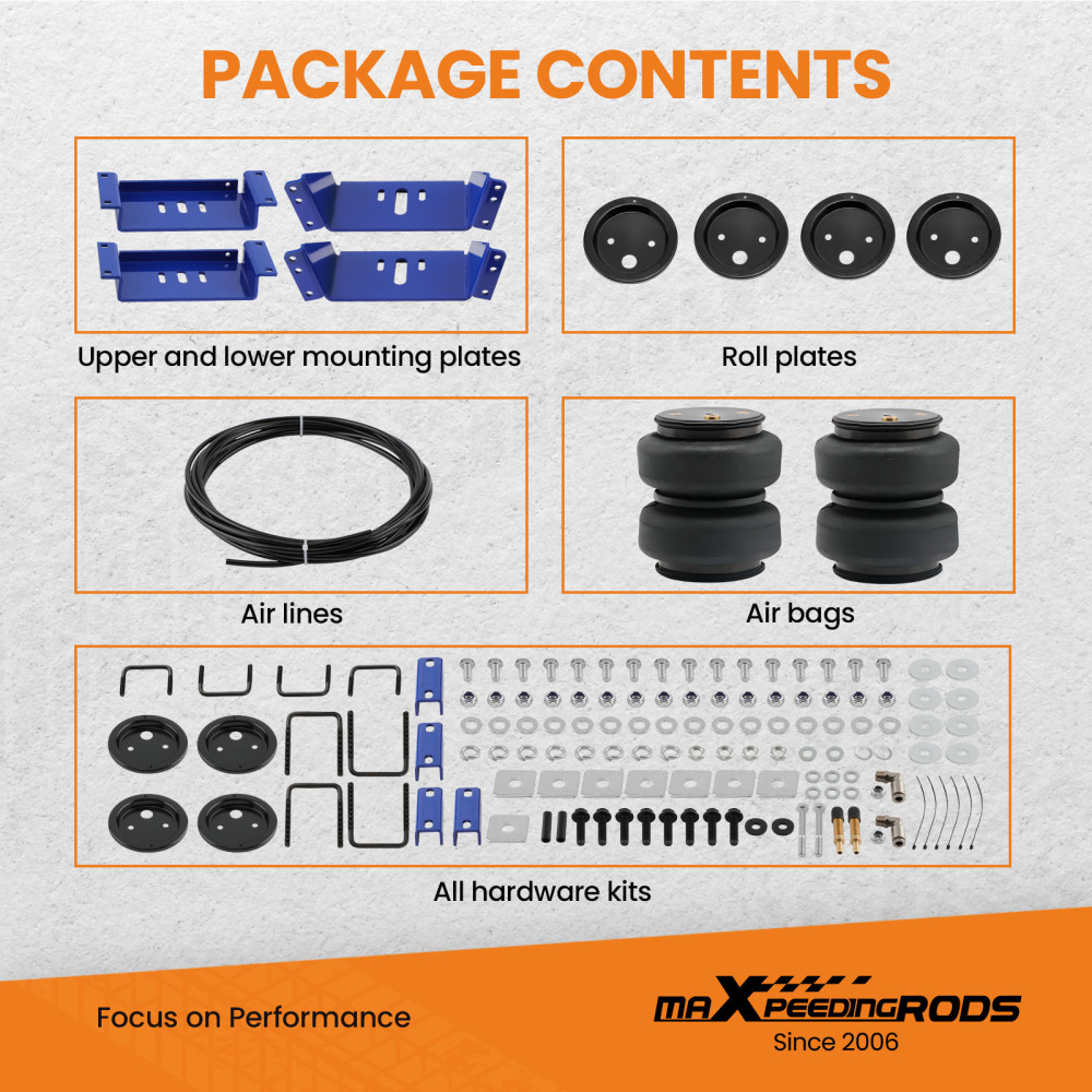 Wireless Compressor Kit + Air Suspension Bags compatible for Ford F250 F350 compatible for Dodge Ram