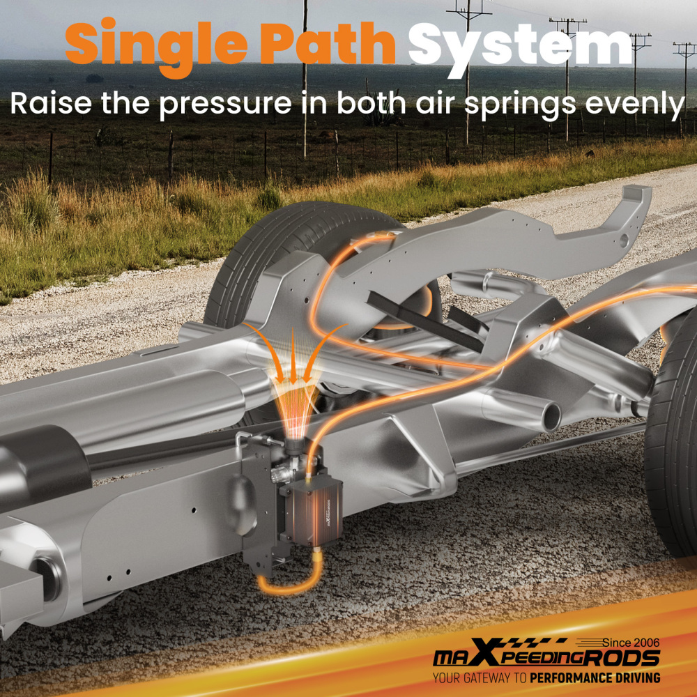 Wireless Compressor Kit + Air Suspension Bags compatible for Ford F250 F350 compatible for Dodge Ram