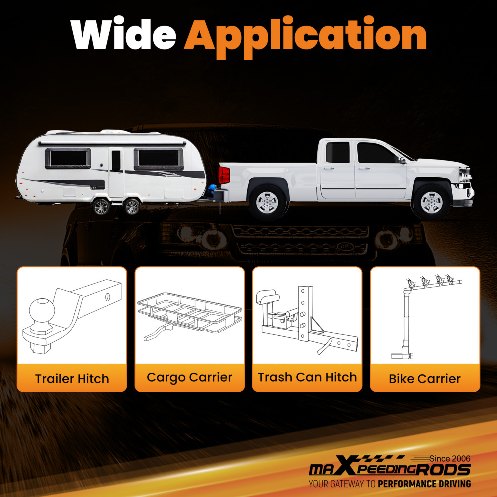 Class 3 Trailer Hitch compatible for Land Rover LR3 2005-16 LR4 2010-16 Black