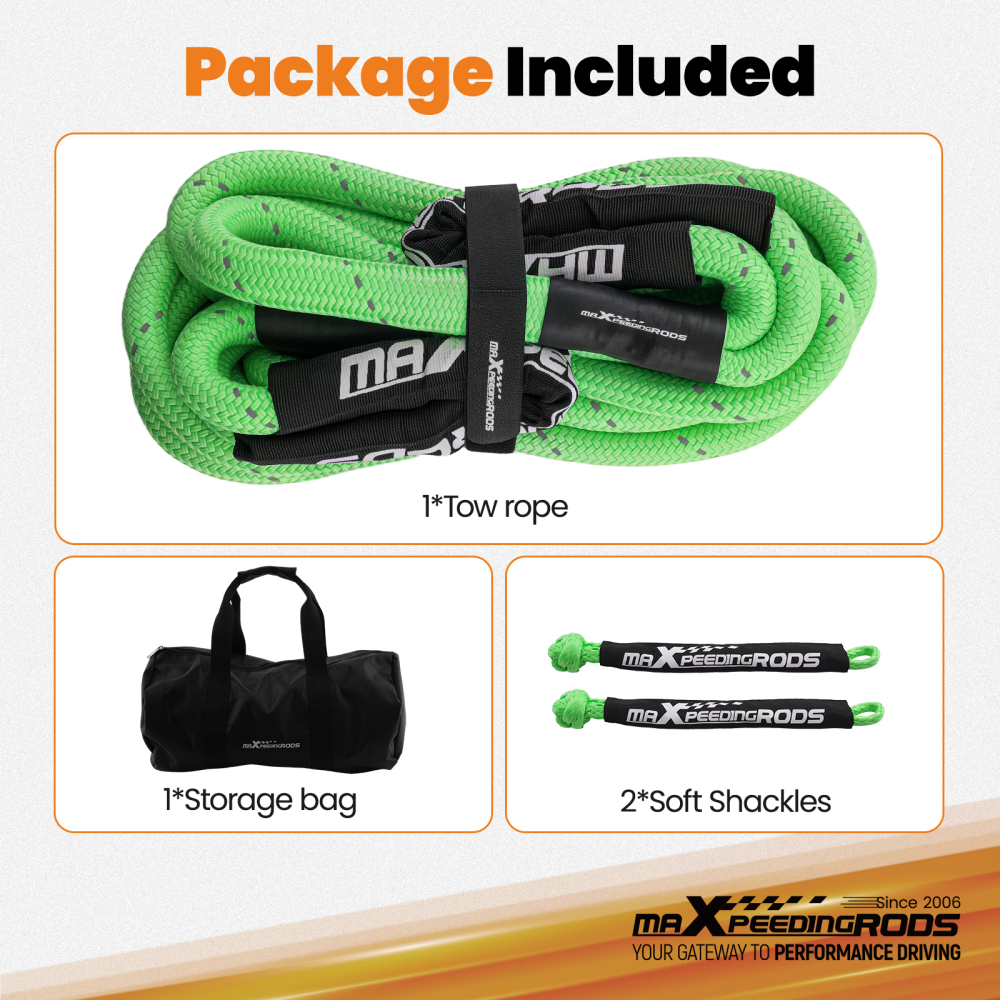 30ft Double-Braided Recovery Rope for Off-Road SUV Truck 14Ton Capacity