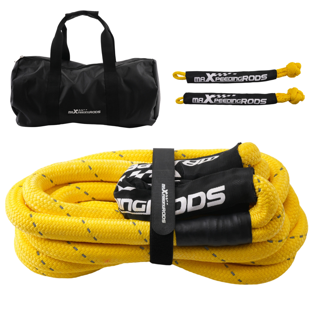 1in Nylon Tow Rope 30ft for Off-Road Vehicles 30864lbs + Storage Bag Shackles