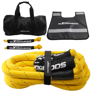 30864lb 30ft Kinetic Recovery Rope W/ Winch Recovery damper + 2*Soft Shackles