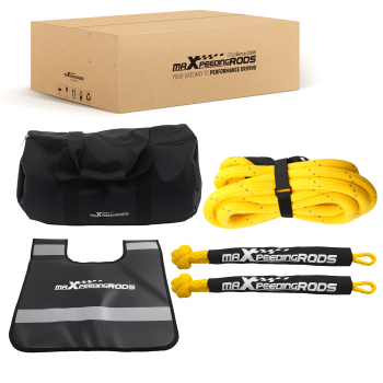 30864lb 30ft Kinetic Recovery Rope W/ Winch Recovery damper + 2*Soft Shackles