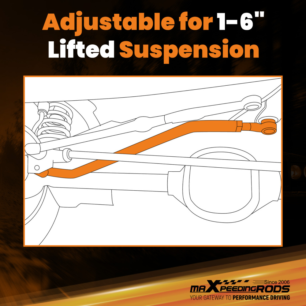 Front Adjustable Track Bar 1-6 Inch Lift For 1999-2004 compatible for Jeep Grand Cherokee WJ