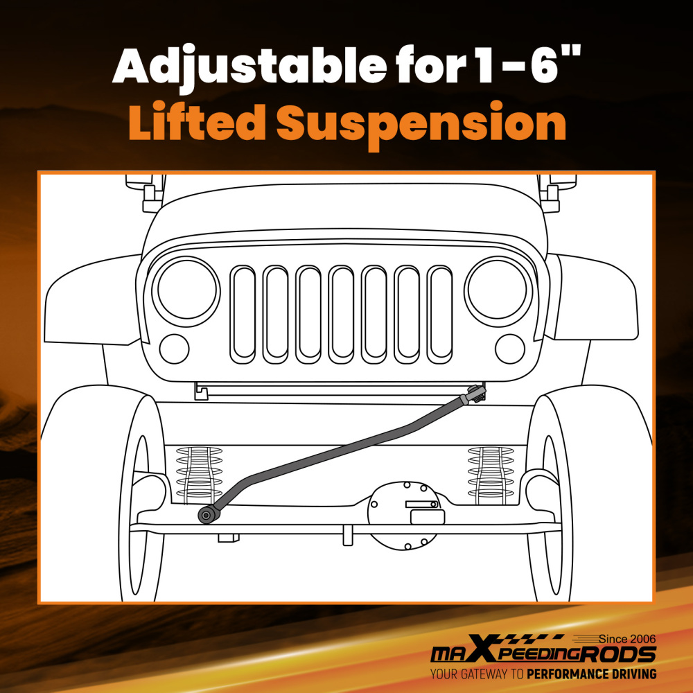 Adjustable Rear compatible for Panhard Rod Track Bar compatible for Jeep Wrangler TJ 1997-2006 w/1-6 Lift