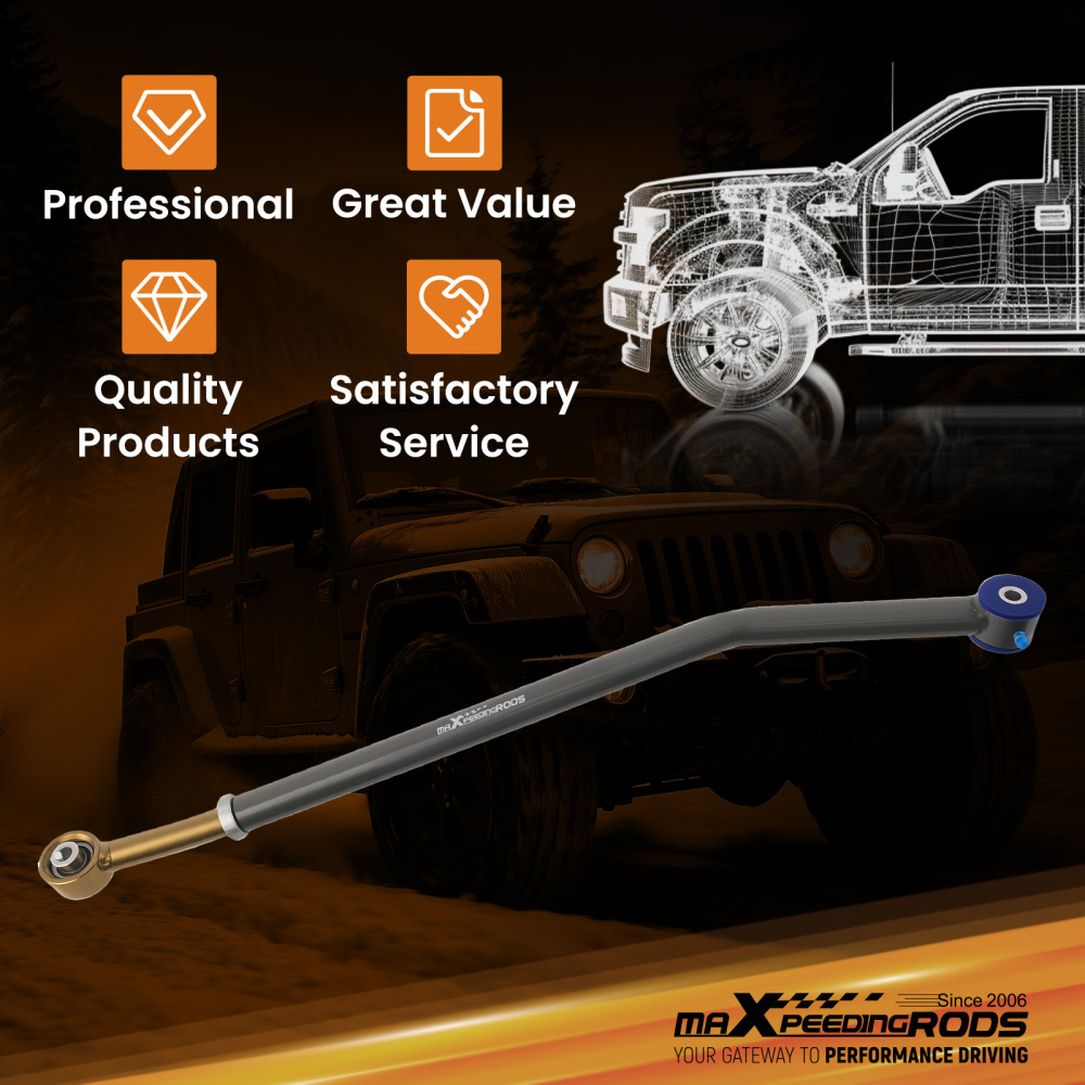 Adjustable Rear compatible for Panhard Rod Track Bar compatible for Jeep Wrangler TJ 1997-2006 w/1-6 Lift