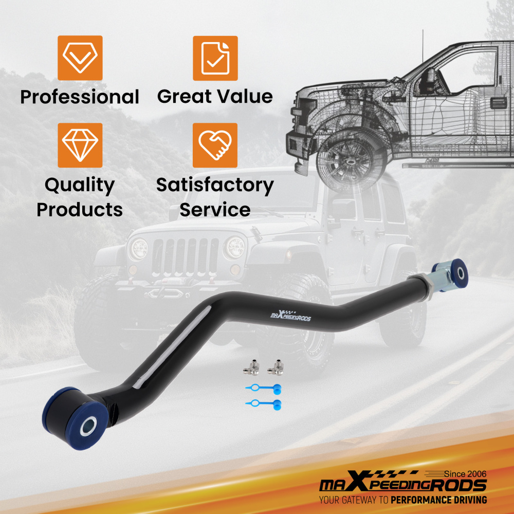 Suspension Lift Kit Front Adjustable Track Bar 0-6 compatible for Jeep Wrangler JK 2007-18