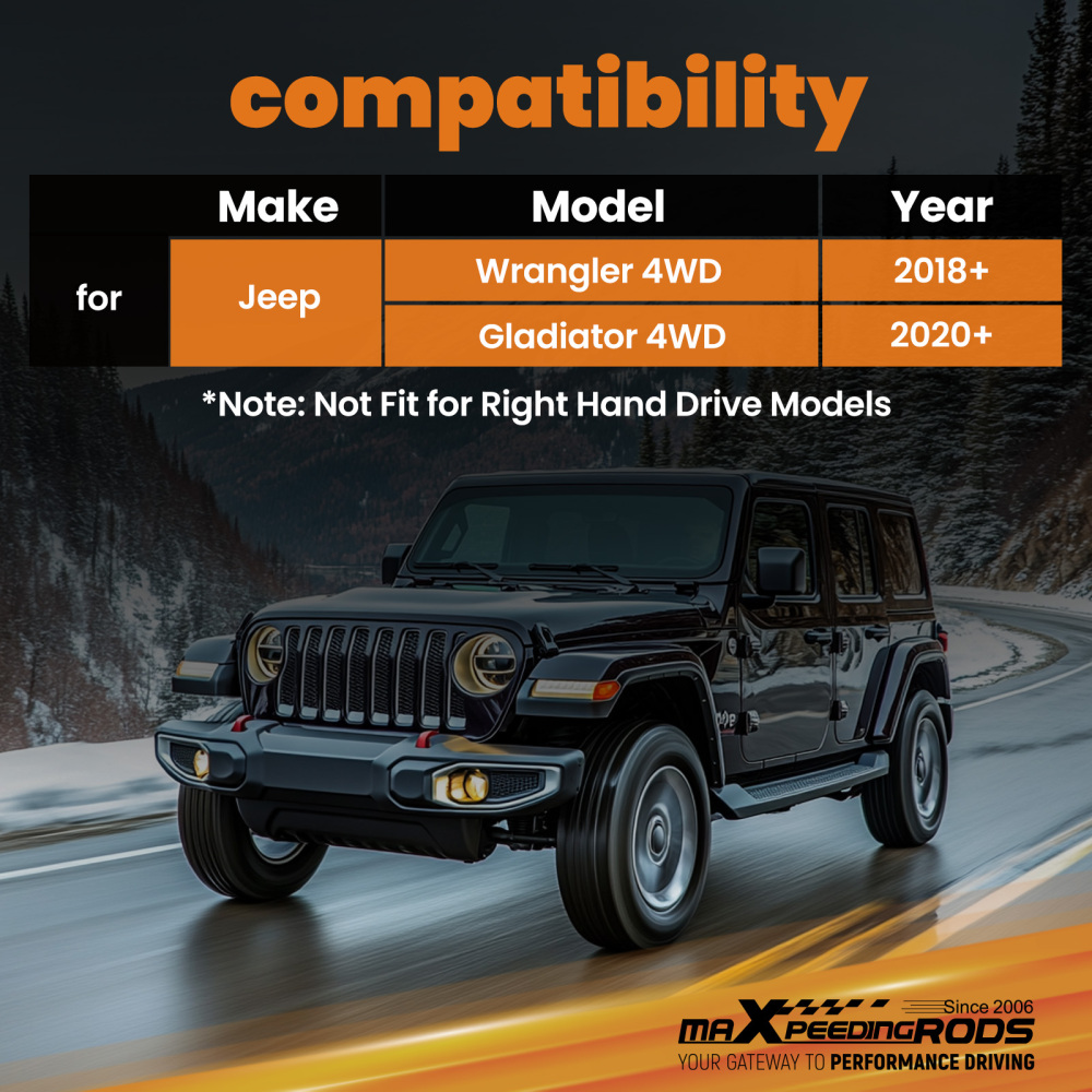 Front Track Bar Adjustable 0-4.5in Lift Compatible for Jeep Wrangler JL JLU / Gladiator