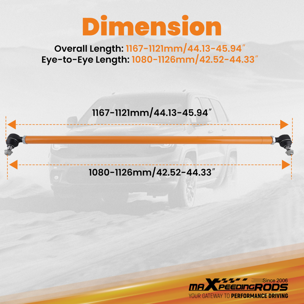 Regolabile Heavy Duty Drag Link Braccio Sterzo Asta compatibile per Nissan GU Y61 compatibile per Patrol Bar